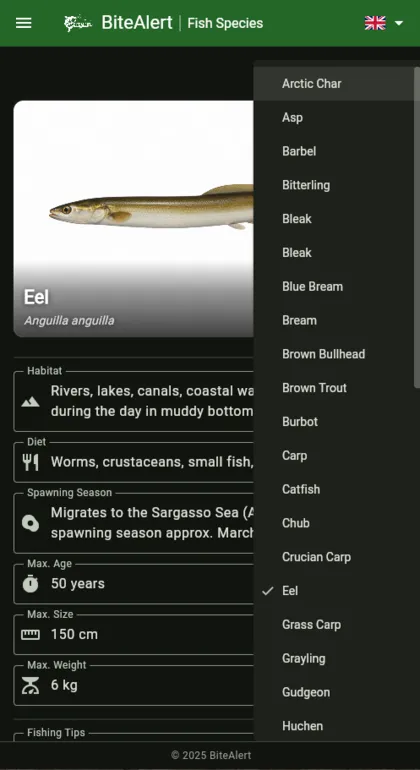 Fish encyclopedia in BiteAlert