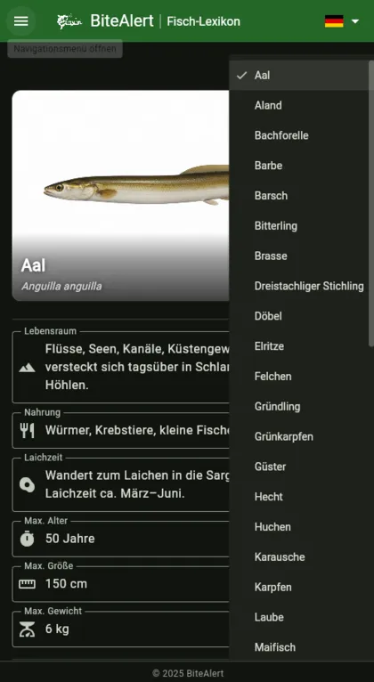 Fisch-Lexikon in BiteAlert